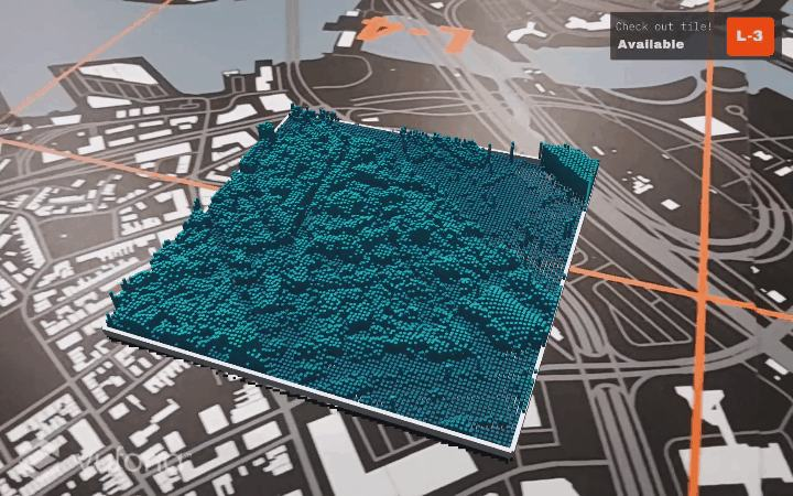 Sampled tiles applied across Boston