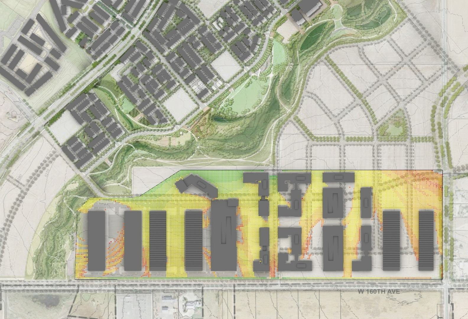 Colorado University — visibility of nearby campus from road