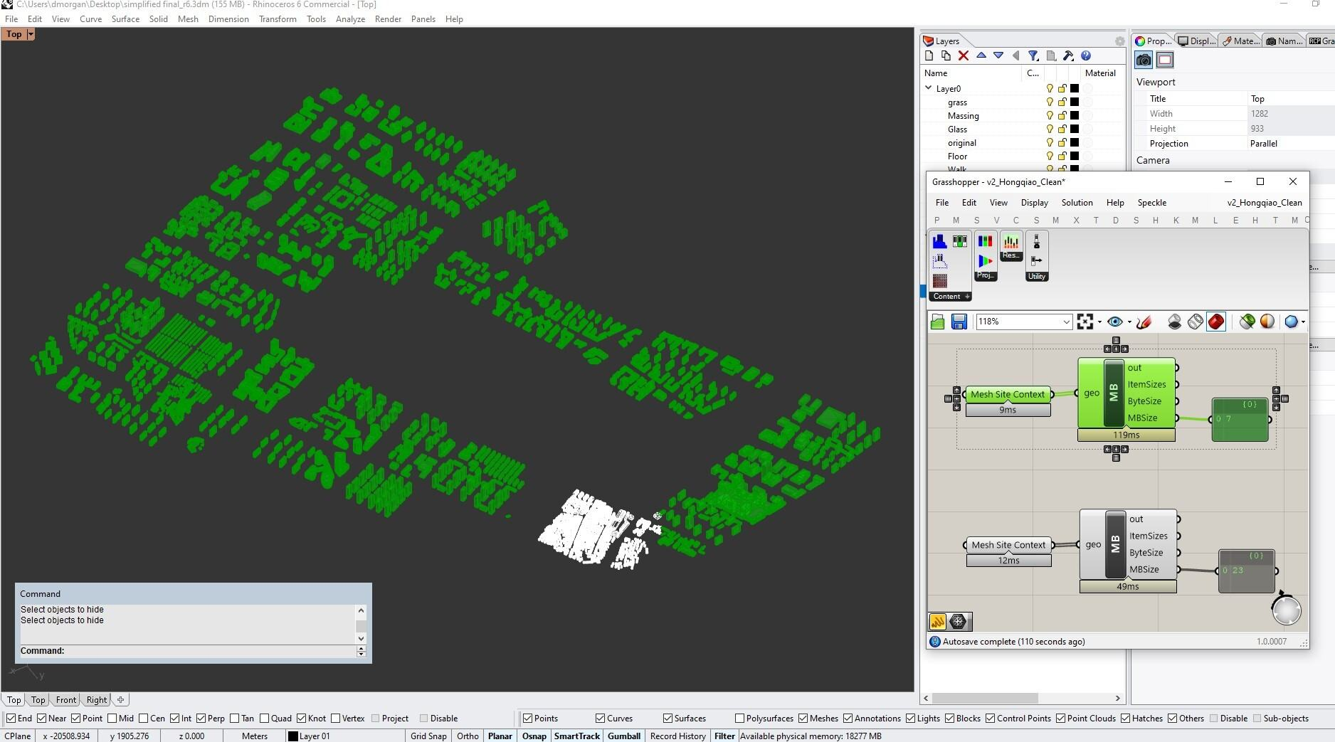 Context model — 7MB of geometry selected